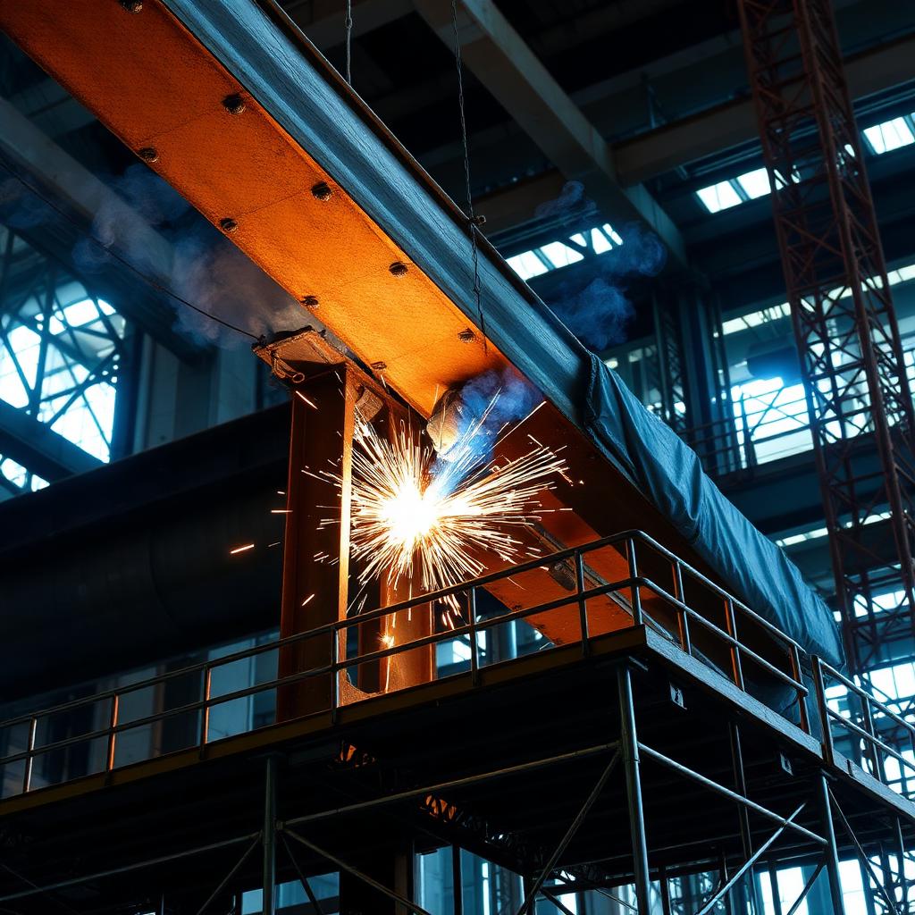 Structural beam welding on-site