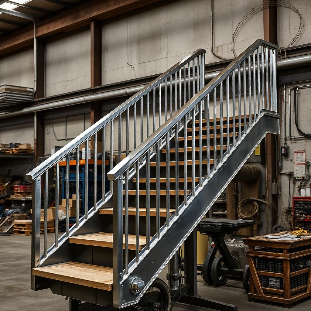 Custom fabricated steel staircase